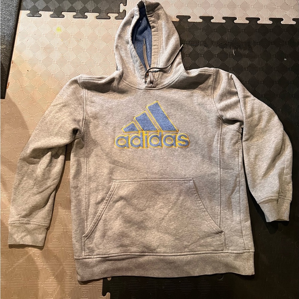Adidas Sweatshirt hoodie, Grey, size Large